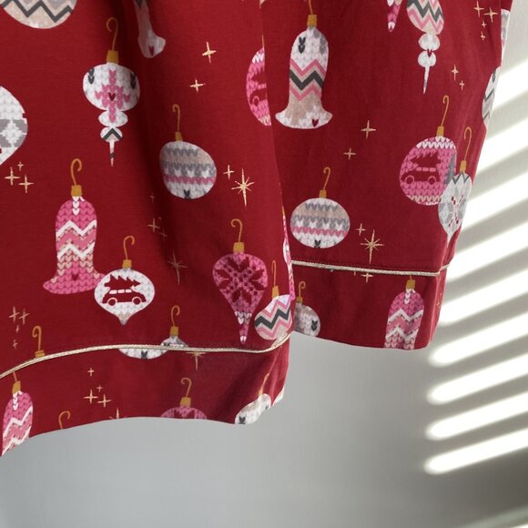 BedHead Flannel NWOT Holiday Bell Ornaments Print Pajama Lounge Pants Size M Red - Picture 8 of 9